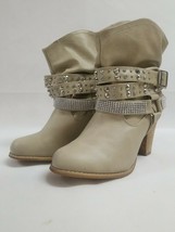 Dolce Mojo Moxys Womens Boots Size 8.5M Ankle Tan Studs Bling Straps Woo... - $28.00