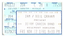 Jerry Garcia Band Concert Ticket Stub November 22 1991 Chicago Illinois - £27.37 GBP