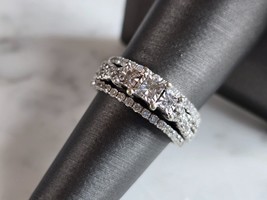 Womens Vintage Estate 14k &amp; 10K White Gold Diamond Engagement Ring 6.2g E7448 - £557.36 GBP