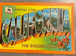 Vintage &quot;Greetings From California&quot; Postcard By Tichnor Bros. Inc. - £5.33 GBP