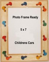 Table Top Photo Frame Wood 5x7 Childrens Decor Cars Auto Design - £22.05 GBP