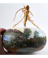 Gourd Farm and Country Scenery Beautifully Hand Painted 9&quot; - £39.90 GBP