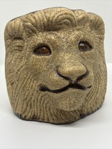 Vintage Haeger Lion Planter Ceramic Plant Figurine Sandstone 6” Tall USA - £26.14 GBP