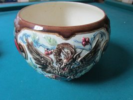 Compatible with Antique Majolica Planter Dragons and Lions Heraldic 7 X 9 - $121.51