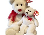 Valentino the Valentine Bear Ty Beanie Baby &amp; Buddy Set MWMT 2pcs PVC Pe... - $29.95