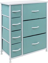 Sorbus Dresser With 7 Drawers - Furniture Storage Chest, 7-Drawer, Pastel Aqua - £72.51 GBP