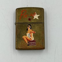 Vintage Zippo Lighter – WWII Style Pin-Up Girl Brass Finish Classic Art ... - $54.99