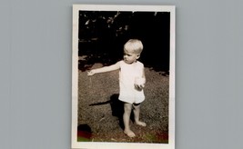 Antique 1940&#39;s Little Boy Feeding The Birds - Black &amp; White Photography Photo - $7.89