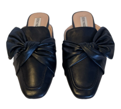 Steve Madden Leather Bow Mules Size 8.5M Black - £27.97 GBP