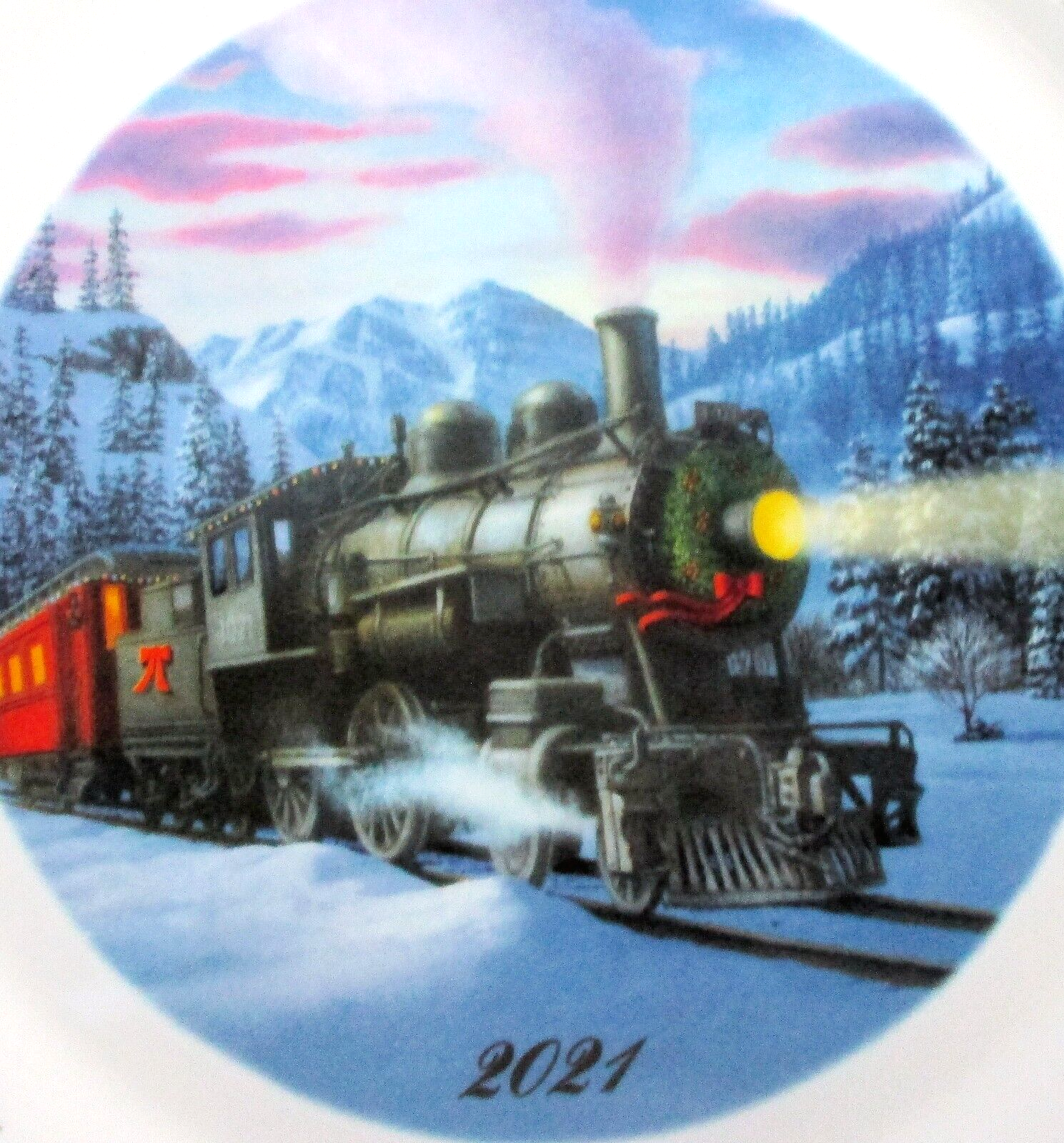 Primary image for Lenox 2021 Holiday Train Collector Plate Annual Santa Express Christmas NEW