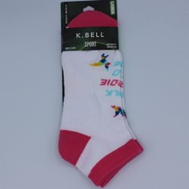 Talk Birdy To Me Womens Ankle Socks K. Bell Sport Size 9-11 White - £6.05 GBP