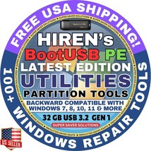 HIREN’S BootCD 2024 Windows Boot USB Hard Disk Partition Repair Password Reset - $11.25