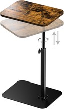 Side Table Sofa Tray For Couch Heavy Metal Base Swivel/Adjustable Height... - $781.94 MXN