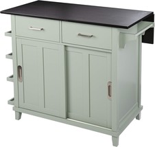 Sei Furniture Ollerton Freestanding Kitchen Island, Green/Black - £234.34 GBP