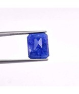 100% Natural Certified Blue Sapphire Loose Gemstone Emerald Shape - £25.51 GBP