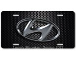 Hyundai &quot;3D&quot; Logo Inspired Art on Mesh FLAT Aluminum Novelty License Tag... - $17.99