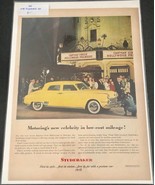 Vintage 1948 Studebaker Print Ad Art Poster &quot;Motoring&#39;s New Celebrity&quot; H... - $5.39