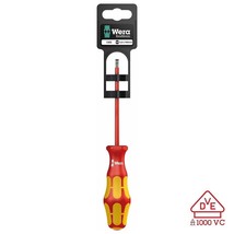Wera VDE Insulated Screwdriver: Slotted 0.8 x 4 x 100 mm with Lasertip (... - $40.09