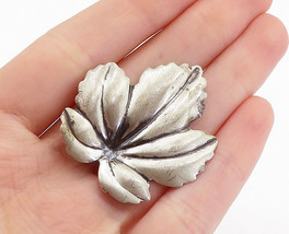 JEWEL ART 925 Sterling Silver - Vintage Autumn Leaf Motif Brooch Pin - BP2358 - £33.20 GBP