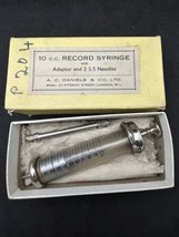 Antique Original Record Switzerland  Made 10ccm Syringe &amp; Needles Set - £27.06 GBP