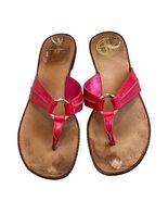 LIlly Pulitzer McKim Size 9 Pink Strappy Thong Sandals Gold Ring - $33.60