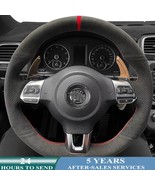 Customized Car Steering Wheel Cover Black Suede for Volkswagen Golf 6 Gt... - £30.96 GBP+