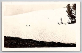 RPPC Two Men In Snow Beautiful Hillside Real Photo c1910 Postcard W29 - £7.79 GBP