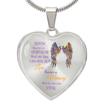 Luxury Graphic Heart Necklace Love leaves a Memory that nooone can steal - $77.03 CAD+