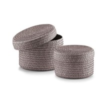 Zeller Basket with Lid, Plastic, Grey, 2-Piece  - $23.00