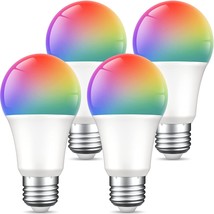 Ghome Smart Light Bulbs, A19 E26 Color Changing Led Bulb Works, 4 Pack(Wb4). - £24.08 GBP