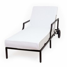 Turkish Cotton Standard Size Chaise Lounge Towel Cover White Solid Color - £49.41 GBP