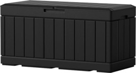 85 Gallon Large Resin Deck Box Waterproof for Patio Furniture Cushions P... - $105.92