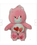 Care Bears Love A Lot Bear Pink Hearts Plush Stuffed Animal 2002 11&quot; - £26.86 GBP