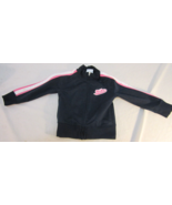 NIKE DARK BLUE AND PINK GIRLS TODDLER FULL ZIP UP CUTE STRIPED SWEATER 2T - $13.94