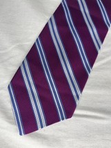 Brooks Brothers Stain Resistant The Pink Blue Stripes Silk USA Made - $10.00