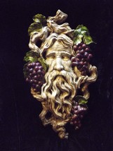 Bacchus Greenman Wall Hanging Gothic Grape Sculpture Pagan Celtic Large  - £63.95 GBP