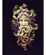 Bacchus Greenman Wall Hanging Gothic Grape Sculpture Pagan Celtic Large  - $109.34 CAD