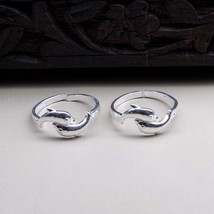 Trendy Real Silver Indian Fish style Women Toe Ring Pair - $23.25
