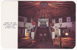 Vtg Postcard-Lobby of the Red Mill Court Hwy 80 El Paso TX-Interior-Chrome-TX1 - £1.91 GBP