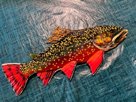 &quot;Spawning Brook Trout, 2022 , For Sale Right Face 12  inch, #96 Ready to ship! - £45.37 GBP