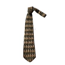 BACI Mens Necktie Italian Multi Brown Black Textured Silk Retro 59.5&quot;x 4... - £10.78 GBP