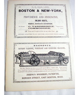 1853 Ad Woodbury&#39;s Wood Planing Machine Boston - £7.85 GBP