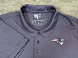 OTS New England Patriots Polo Shirt NFL Navy Blue Short Sleeve Breathabl... - £11.63 GBP