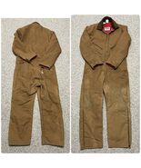 VTG Walls Blizzard Pruf Coveralls Brown Heavy Canvas Large Short Chest 4... - $50.44 CAD
