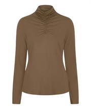 Esqualo smocked long sleeve top in ARMY GREEN - size XS - $26.73