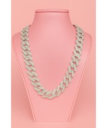 15 Inch Mens Miami Cuban Link Chain Iced Out Bling Diamond Necklace HipHop - $538.03 MXN