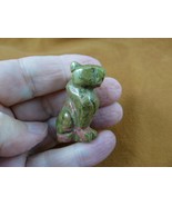 Y-CHE-562 Green orange unakite CHEETAH cat gemstone gem figurine BIG CAT... - €16,10 EUR