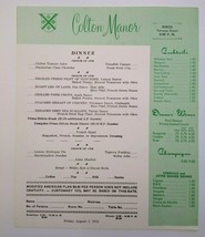 Colton Manor Atlantic City Vintage Dinner Menu Insert Original New Jersey 1975 - £15.45 GBP