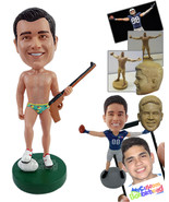 Personalized Bobblehead Funny dude wearing a underwear holding a riffle ... - $91.00