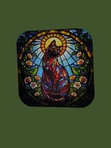 Glossy Magnet – Stained Glass Cat &amp; Floral Design  - $6.62 CAD